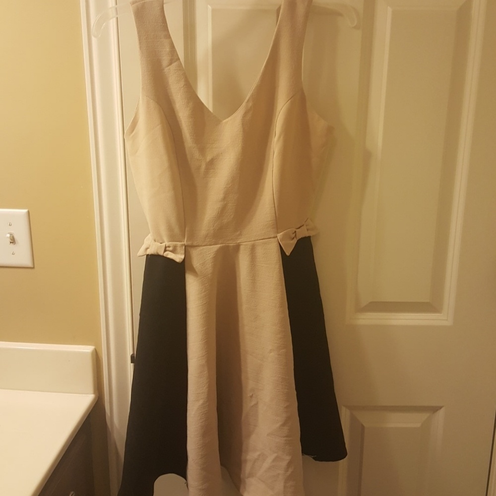 Tan and black dress